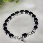 Black oval onyx bracelet