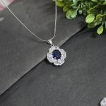 Blue sapphire flower pendant set 💙