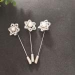 Flower crystal hijab pins with safety cap