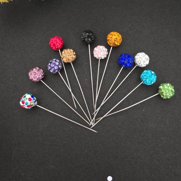 Colourful crystal hijab pins