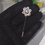 Flower crystal hijab pins with safety cap