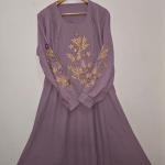 Purple embroidery abaya.
