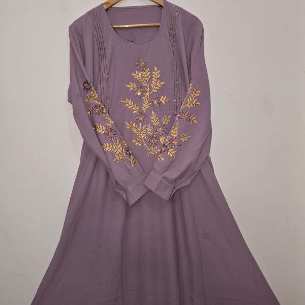 Purple embroidery abaya.