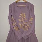 Purple embroidery abaya.
