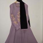 Purple embroidery abaya.