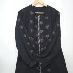 Black Crystal work ziper abaya.