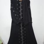 Black Crystal work ziper abaya.