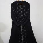 Black Crystal work ziper abaya.
